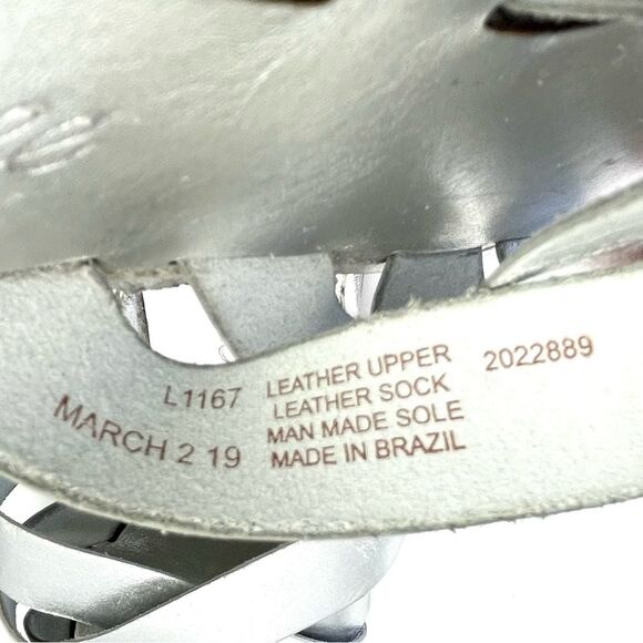 Madewell The Boardwalk Woven Slide Sandal Metallic Silver Leather Women’s Size 7 - Picture 14 of 16